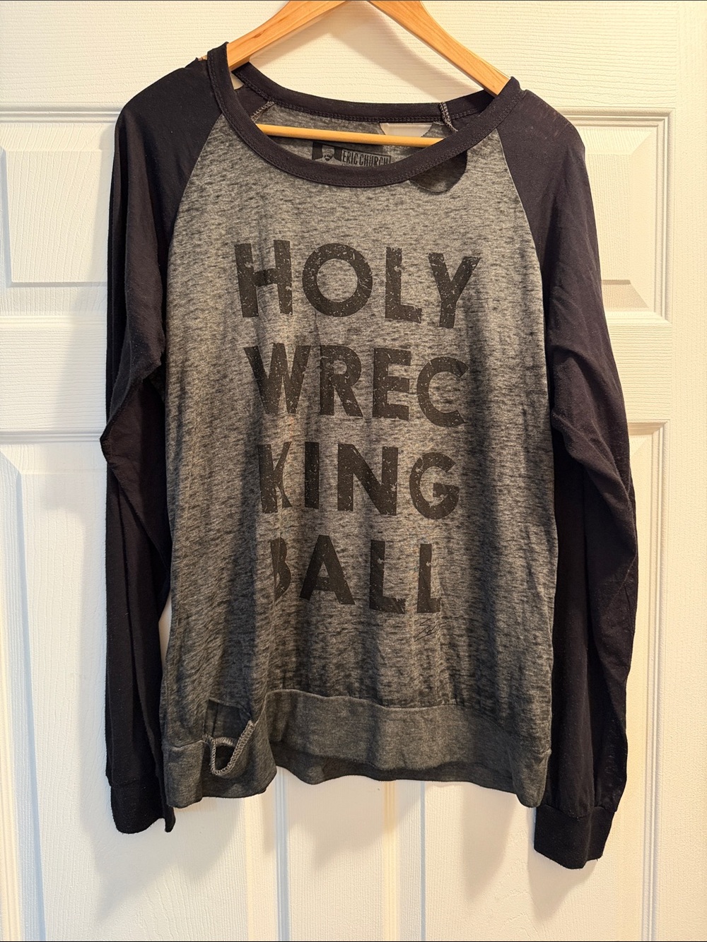 Eric Church Official Holy Wrecking Ball Raglan - Size XL